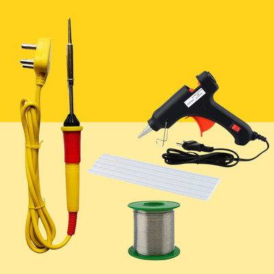 FADMAN SOLDERING COMBO SOLDER WIRE | GLUE GUN AND STICKS | SOLDERING IRON 25 W Simple(Flat Tip)
