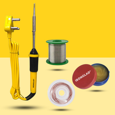 Ironclad Combo Kit 4-in-1 Mobile Soldering Iron Master Kit 25 W Simple(Flat Tip)