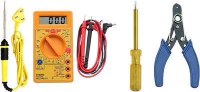 ACP ENTERPRISES COMBO SET 25 WATT SOLDERING IRON+ MULTIMETER+CUTTER WITH TESTER 25 W Temperature Controlled(Flat, Pointed, Round Tip)