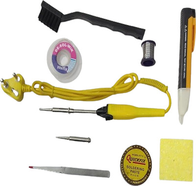 vtronix SOL YELLOW KIT PACKOF9 WITH VOLTAGE TESTER 25 W Simple(Round Tip)