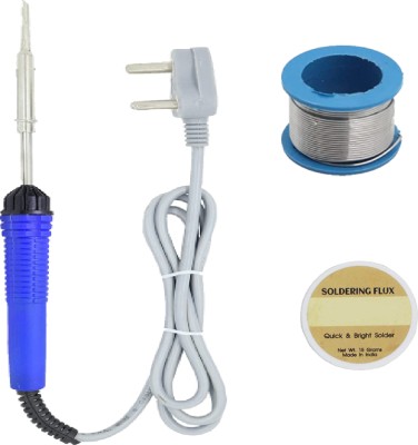 Aldeco (3 in 1) Soldering Iron Kit Iron| Wire| Flux 25 W Temperature Controlled(Flat Tip)