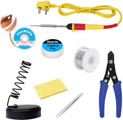 tHemiStO Beginners 8 in 1 Soldering iron Kit 25 W Simple(Flat Tip)
