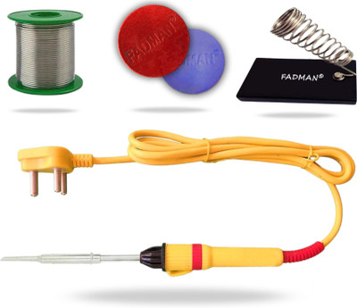 FADMAN 4in1 Basic 25W Soldering Iron Kit with Soldering Wire, Soldering Flux, Stand 25 W Simple(Flat Tip)