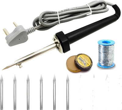 VMTRONIX 30W IRON 6 REPLACEMENT TIPS SOLDER WIRE [PASTE 30 W Simple(Conical Tip)