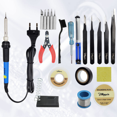 Hillgrove Electronic 12in1 Professional Mobile Soldering and Desoldering Equipment Tool Machine Combo Kit Set with Flux Paste and Wire 60 W Temperature Controlled(Conical, Flat, Pointed, Round Tip) Hillgrove Electronic 12in1 Professional Mobile Soldering and Desoldering Equipment Tool Machine Combo Kit Set with Flux Paste and Wire 60 W Temperature Controlled(Conical, Flat, Pointed, Round Tip)