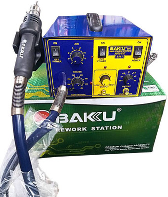 Bakku 900 3 IN 1 With Auto cut PREMIUM QUALITY SMD Rework Station,0-15V DC output 700 W Temperature Controlled(Conical Tip)