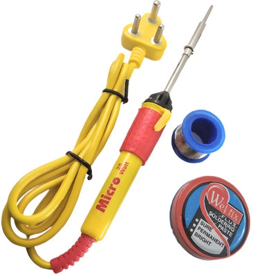 asep Micro Soldering Iron 25 Watt With 50 Gm Solder Wire and Past 25 W Simple(Pointed Tip)