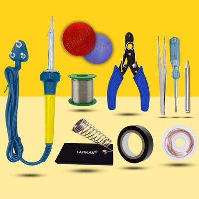 FADMAN 60 Watt Soldering Iron Kit Pack of 10 Yellow for All Soldering Solution 60 W Simple(Flat Tip)