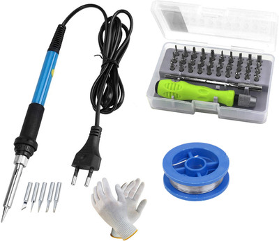 Digital Craft Electric Iron 60W,Precision 32 In 1 Screwdriver Set,Soldering Wire , 60 W Temperature Controlled(Pointed Tip)