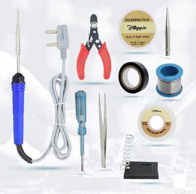 Hillgrove 10in1 Biggers 25W Soldering Iron Kit 25 W Simple(Flat, Pointed Tip)