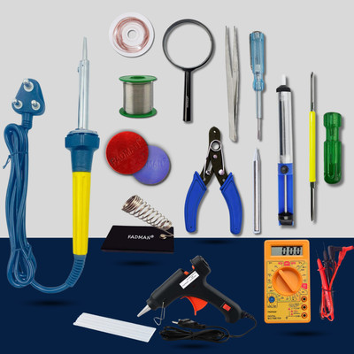FADMAN 15 IN 1 Combo Yellow Heavy Professional 60 Watt Soldering iron Kit 60 W Simple(Flat Tip)