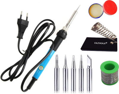 FADMAN Round Tip Soldering Kit 60 W With Solder Wire | Soldering Paste Flux | Stand | 60 W Temperature Controlled(Round Tip)
