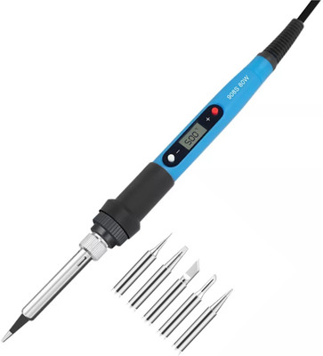 DHRUV-PRO 80W 908S Soldering Iron LCD Display Adjustable Temperature Black Anti-scalding 80 W Temperature Controlled(Round, Flat, Pointed Tip)