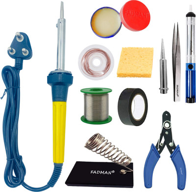 FADMAN 11in1 Mobile Soldering Iron Equipment Tool Machine Combo Kit 60 W Simple(Flat Tip)