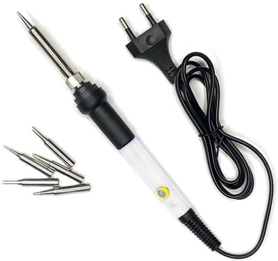 Gilhot 220V Soldering Iron for SMD Rework Station, Mobile Repairing & with Extra 5 Bits 60 W Temperature Controlled(Pointed, Round, Flat Tip)