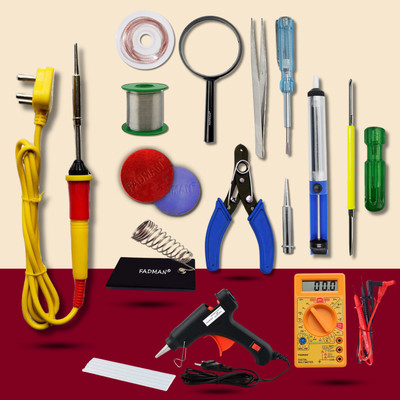 FADMAN Advanced Pack-15 Full Yellow/Red Electronic Solution for Soldering Tasks 25 Watt Simple(Flat Tip)