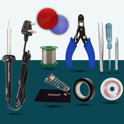 FADMAN Pack of 10 Basic Heavy Professional 60 Watt Soldering iron Kit 60 W Simple(Flat Tip)