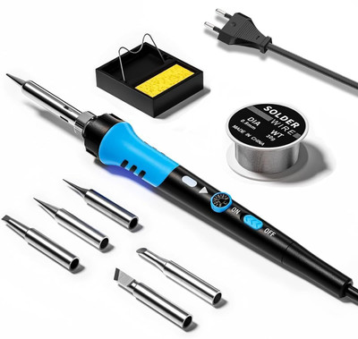 SERPLEX Soldering Iron Kit with On/Off Switch, Adjustable Temperature 200 to 450°C 60 W Temperature Controlled(Round Tip)