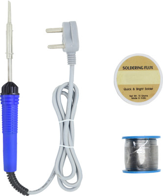 Autofledge Electronic 3 in 1 Soldering Iron Machine Kit Set with Flux Paste and Solder Wire 25 W Simple(Flat Tip)
