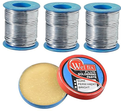 VMTRONIX Rosin-Rich Welfix Soldering Paste With 3 Solder Wire For PCB & BGA Repairing | 0 W Simple(Round Tip)