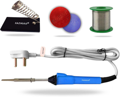 FADMAN Electronic 4in1 Mobile Soldering Iron Equipment Tool Set with Flux Paste & Wire 25 W Simple(Flat Tip)