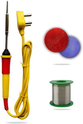FADMAN 3in1 Mobile Soldering Iron Equipment Tool Combo Kit Set with Flux Paste and Wire 25 W Simple(Flat Tip)