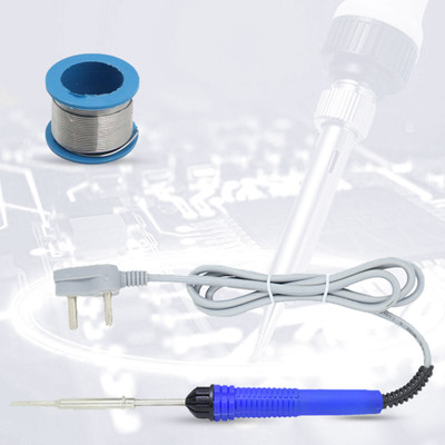 Hillgrove 2in1 Basic 25W Soldering Iron Kit with 5 Meter Soldering Wire 25 W Simple(Flat Tip)