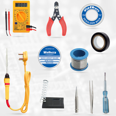 Walkers WKCB3M1 11in1 Electric Machine 25W Soldering Iron Kit with Digital Multimeter 25 W Simple(Flat Tip)