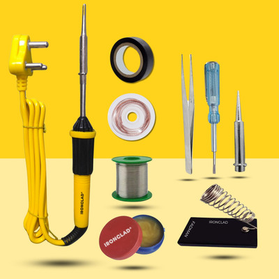 Ironclad Combo Kit 9-in-1 Mobile Soldering Iron Master Kit 25 W Simple(Flat Tip)