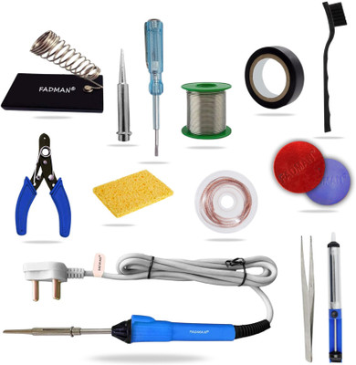 FADMAN 13in1 Basic Complete 25W Soldering Iron Kit & ESD Brush 25 W Simple(Flat Tip)