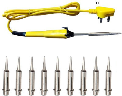 VMTRONIX 25W YELLOW IRON WITH 9 BITS 25 W Simple(Round Tip)