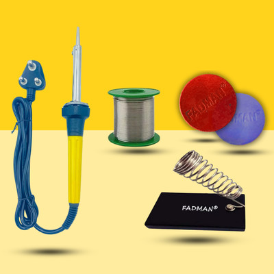FADMAN 60 Watt Soldering Iron Kit Pack of 4 Yellow for All Soldering Solution 60 W Simple(Flat Tip)
