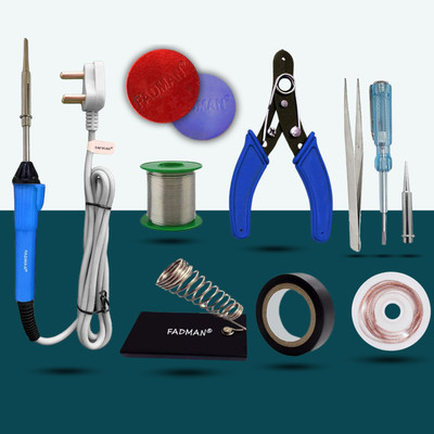 FADMAN Electronic Blue 10in1 Mobile Soldering Iron Kit Set 25 W Simple(Flat Tip)