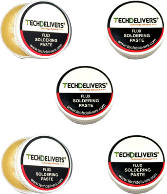 TECHDELIVERS Soldering Flux Paste Brown Rosin-Rich 10g - Pack of 5 0 W Simple(Round Tip)