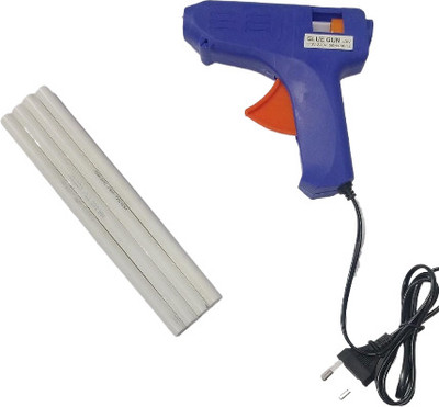 VMTRONIX BLUE GLUE GUN WITH 4 WHITE STICKS 40 W Simple(Round Tip)
