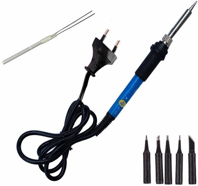amiciTools Soldering Iron with 5 Bits of Different Shapes 60 W Temperature Controlled(Pointed Tip)