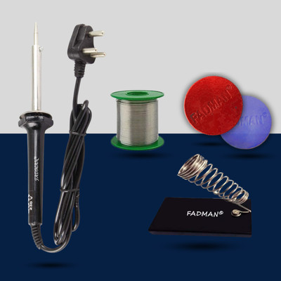 FADMAN 4 IN 1 Combo Black Heavy Professional 60 Watt Soldering iron Kit 60 W Simple(Flat Tip)