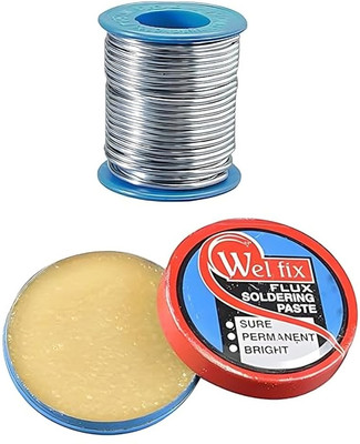 VMTRONIX Rosin-Rich Welfix Soldering Paste With 1 Solder Wire For PCB & BGA Repairing | 0 W Simple(Round Tip)