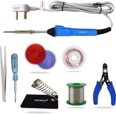 FADMAN Electric Gadget 8in1 New Mobile Soldering Iron Equipment Tool Combo Kit Set 25 W Simple(Flat Tip)
