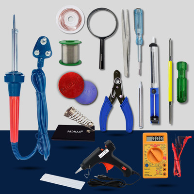 FADMAN 15 IN 1 Combo Red Heavy Professional 60 Watt Soldering iron Kit 60 W Simple(Flat Tip)