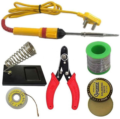 SP Electron 25W Soldering iron kit with Stand, Cutter, Solder wire (6 in 1) 25 W Simple(Flat Tip)