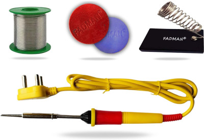 FADMAN 4in1 Basic 25W Soldering Iron Kit with Soldering Wire, Soldering Flux, Stand 25 W Simple(Flat Tip)