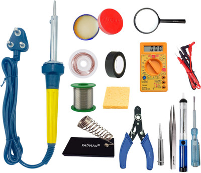 FADMAN 14in1 Soldering Iron Equipment Tool Machine Combo Kit 60 W Simple(Flat Tip)