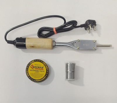 vtronix SOL 125 WATT WITH 250 GM SOLDER WIRE AND QUICKFIX PASTE 50 GM 125 W Simple(Round Tip)