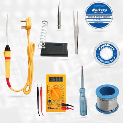 Walkers WKCB9M1 9in1 Basic Soldering Iron Kit with Digital Multimeter 25 W Simple(Flat Tip)