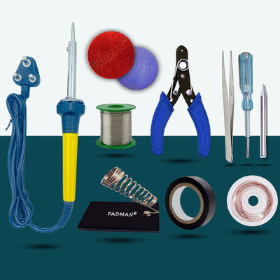 FADMAN Pack of 10 Yellow Basic Heavy Professional 60 Watt Soldering iron Kit 60 W Simple(Flat Tip)