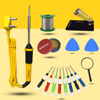Ironclad Combo Kit 7-in-1 Mobile Soldering Iron Master Kit 25 W Simple(Flat Tip)