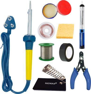FADMAN 9in1 Mobile Soldering Iron Equipment Tool Machine Combo Kit 60 W Simple(Flat Tip)