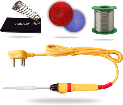 FADMAN Electronic 4in1 Mobile Soldering Iron Equipment Tool Set with Flux Paste & Wire 25 W Simple(Flat Tip)