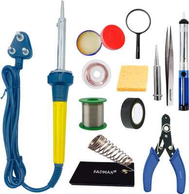 FADMAN 12in1 Mobile Soldering Iron Equipment Tool Machine Combo Kit 60 W Simple(Flat Tip)